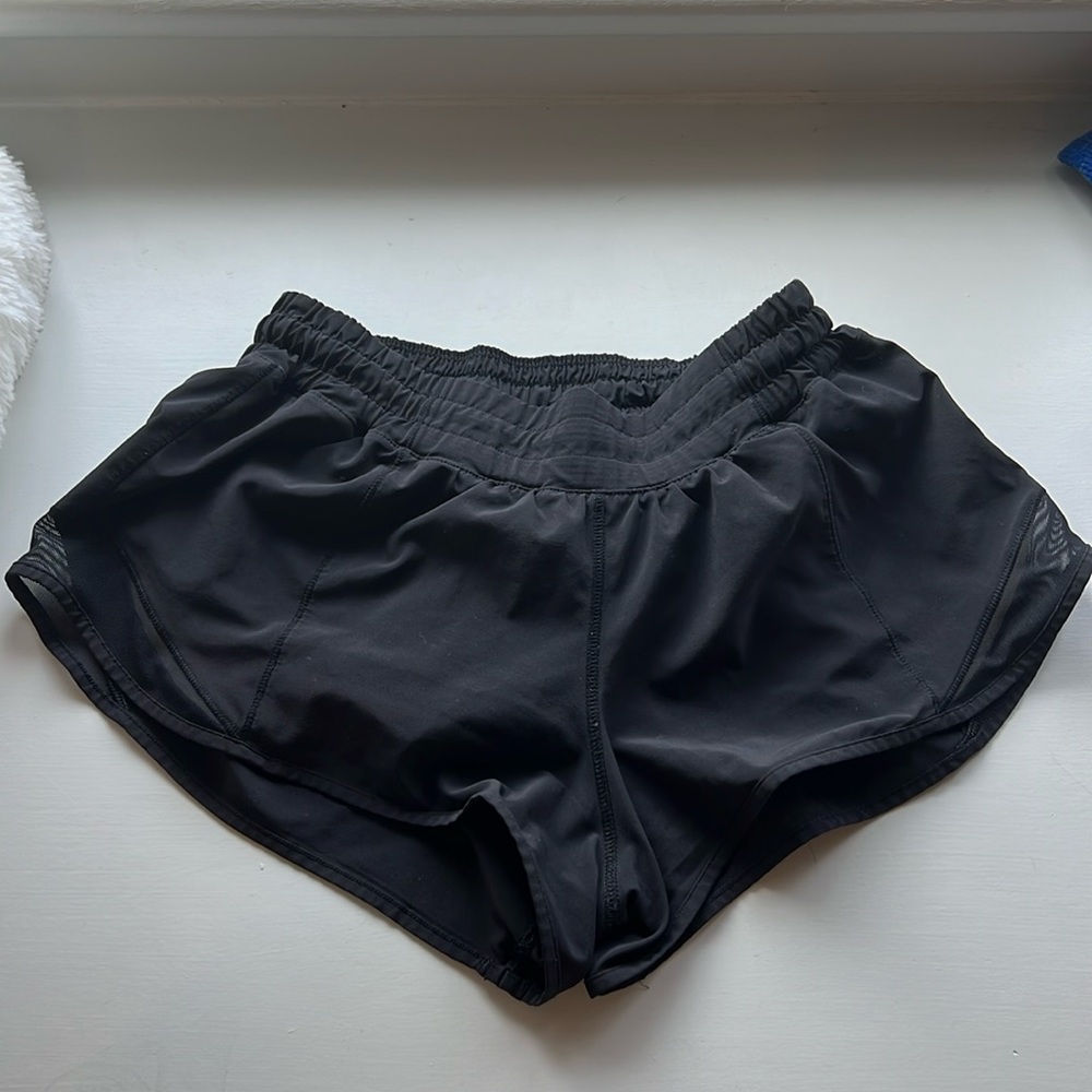 Black LULULEMON hotty hot shorts